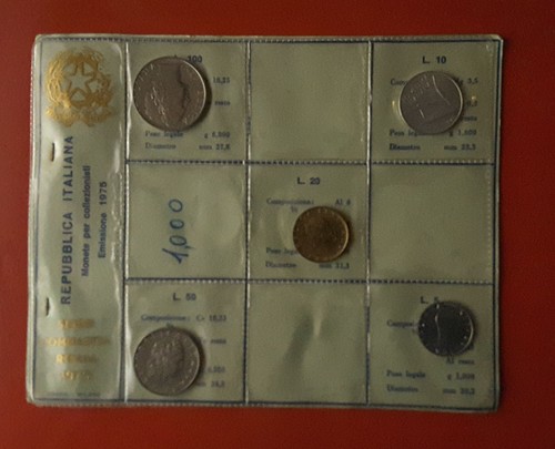 Serie valori 1975 100 lire - serie,