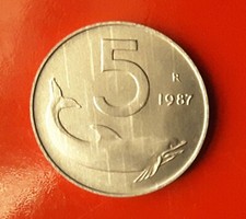 5 LIRE 1987 ERRORE - FRATTURA