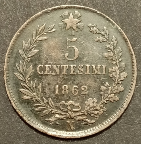 Centesimi lire valore 1862 - 5,