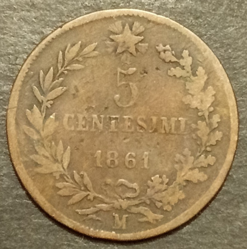 Centesimi lire valore 1861 - 5,