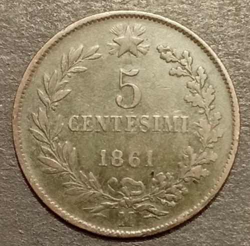 Centesimi lire valore 1861 - 5,